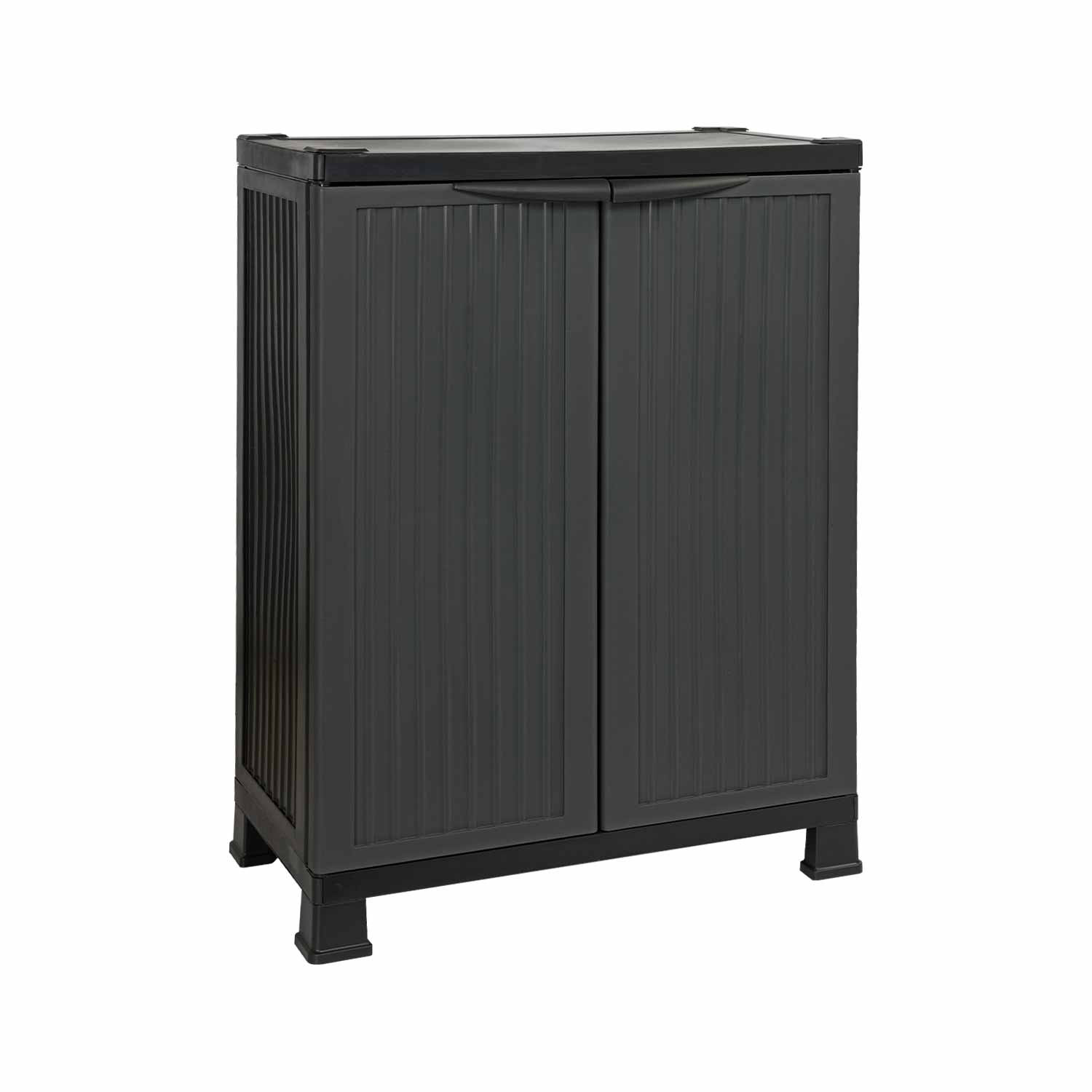 Armário baixo de exterior em resina com 1 prateleira 92x68x39cm Thinia Home Armários de exterior 1